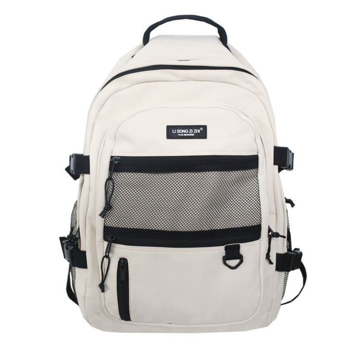 Large Capacity Pocket Mesh Outer Pocket Waterproof Travel Student Backpack