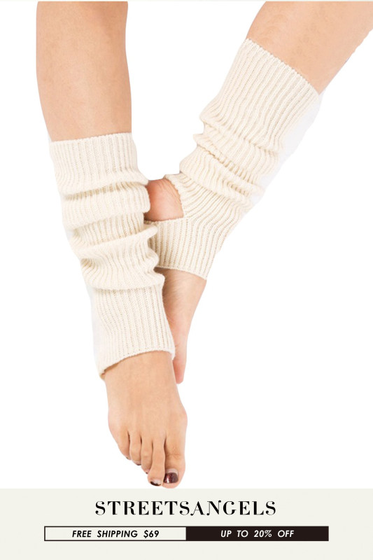 Fashion Leg Knitted Sports Protection Dance Yoga Step Warm Socks