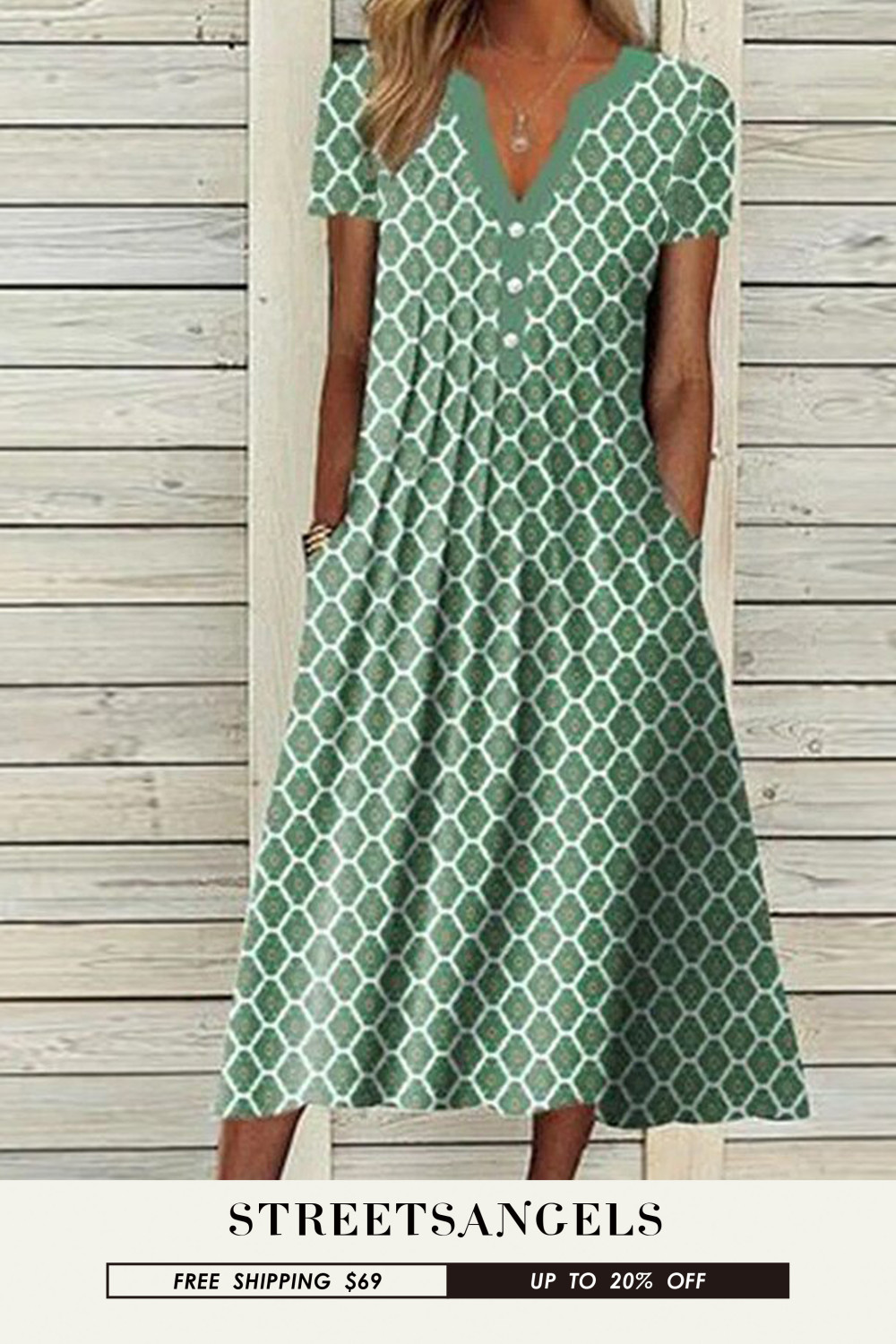 Single Breasted Midi Dress