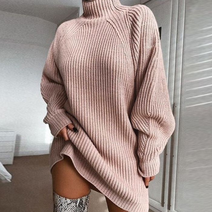New Long Sleeve Loose Tunic Knitted Casual Sweaters