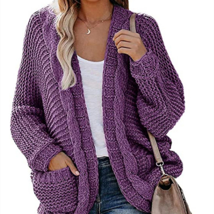 Cardigan Sweater Female Solid Womens Knitted Sweaters