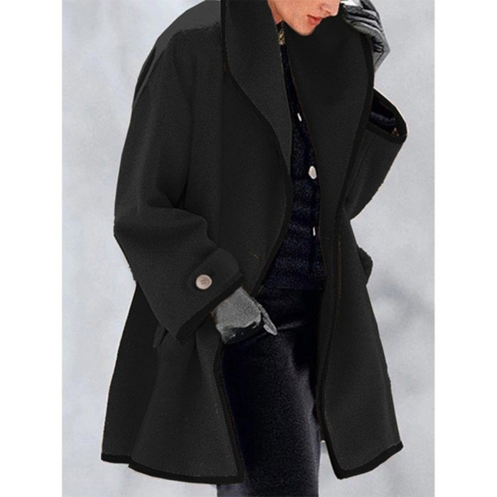 Women's Fashion College Style Retro Versatile Casual Warm Woolen Coat