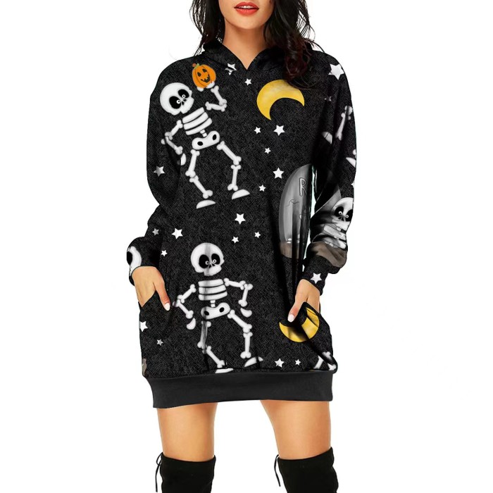 Halloween Fashion Harajuku Women's Loose Athleisure  Hoodies