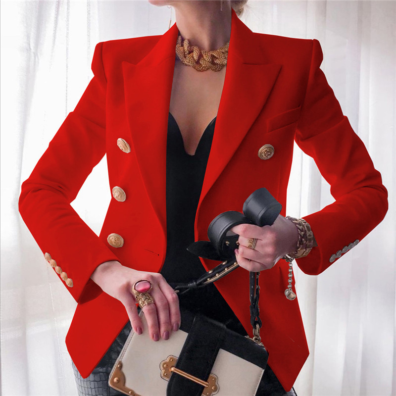 Fashion Women Elegant Fit Long Sleeve Solid Blazers
