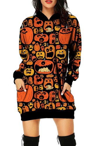 Halloween Harajuku Long Print Fashion Hoodie