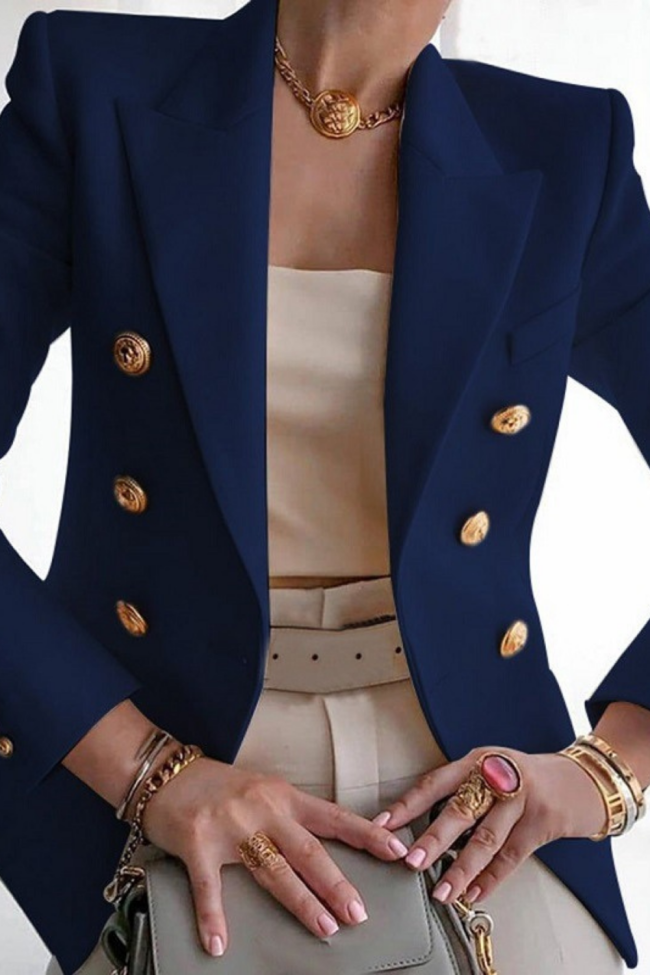 Fashion Women Elegant Fit Long Sleeve Solid Blazers