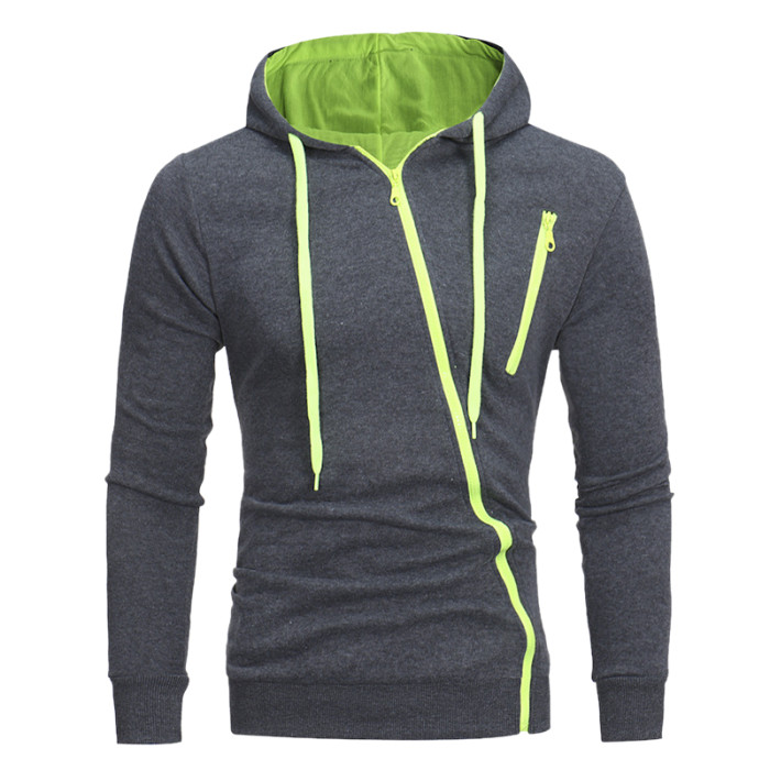 Men's Top Casual Long Sleeves Fashion Loose Slim Fit Zip Hoodie