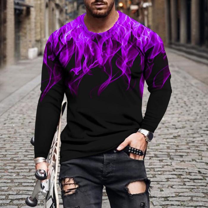 Men's Top 3D Printed Crew Neck Casual Casual Shirt