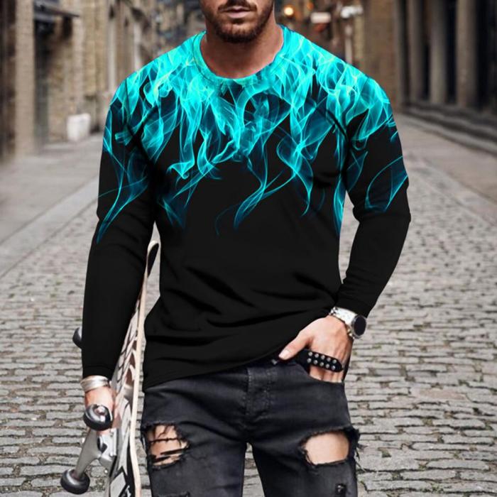 Men's Top 3D Printed Crew Neck Casual Casual Shirt