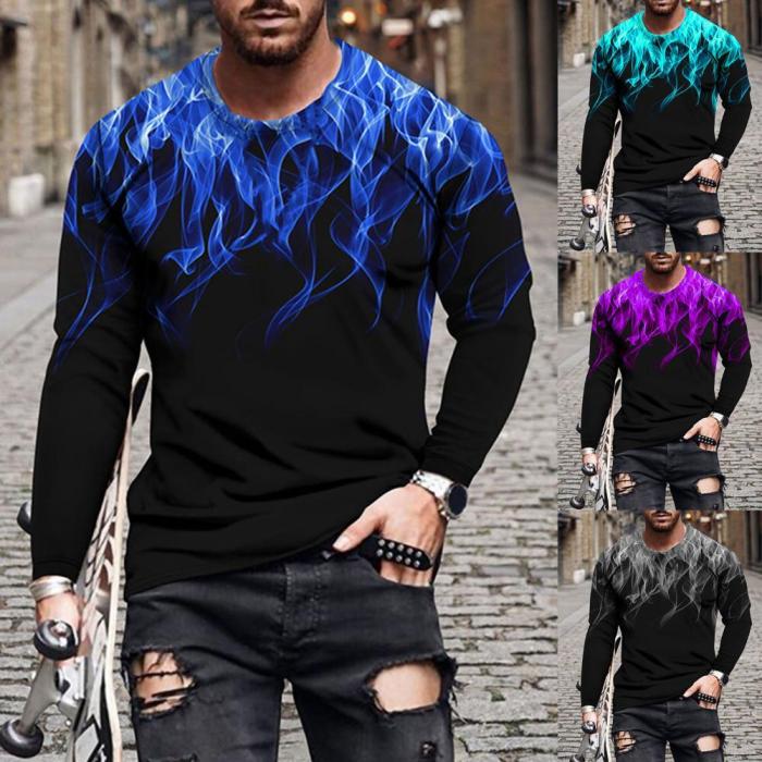 Men's Top 3D Printed Crew Neck Casual Casual Shirt
