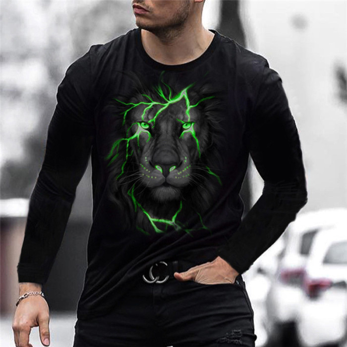 Men's Casual Sports 3D Print Street Long Sleeve Shirt
