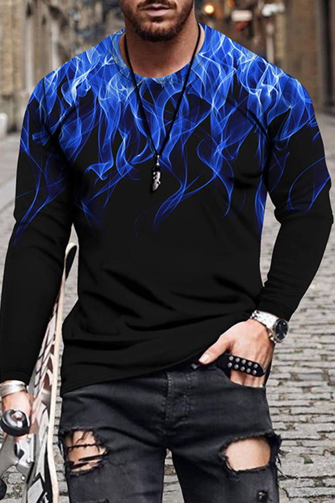 Men's Top 3D Printed Crew Neck Casual Casual Shirt