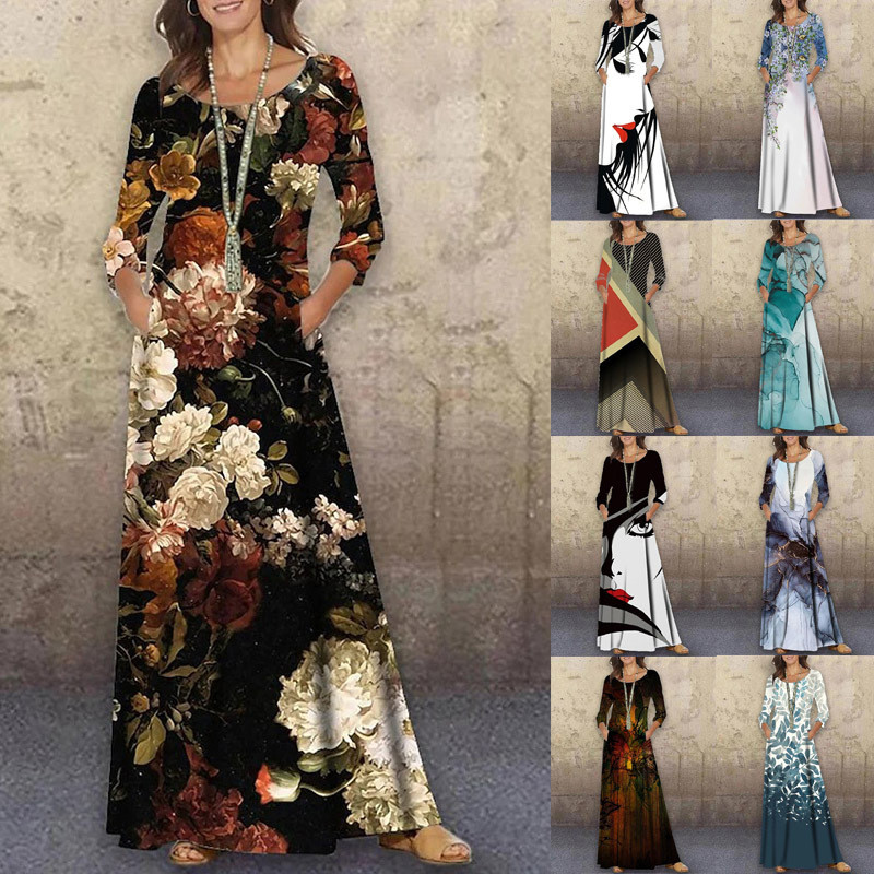 Women's Fashion 3D Ruffle Sexy Boho Party Elegant  Maxi Dress