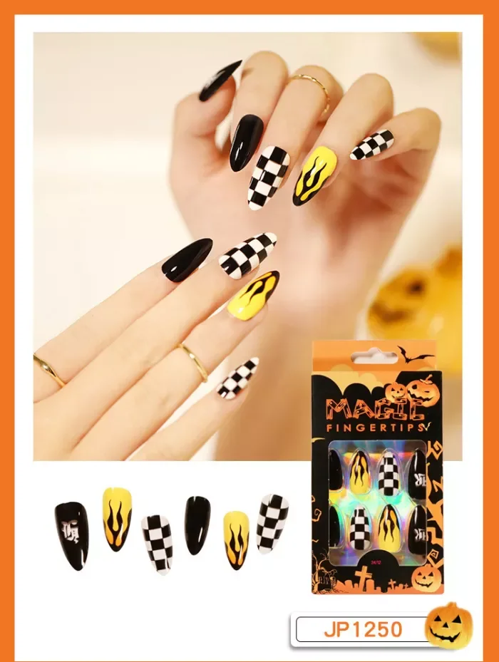 Fashionable Halloween Point Nail Finished Wearing Nail Art