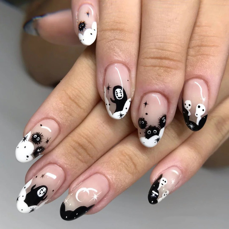 Halloween Fashion Round Wear-resistant Finished Press Nail Art