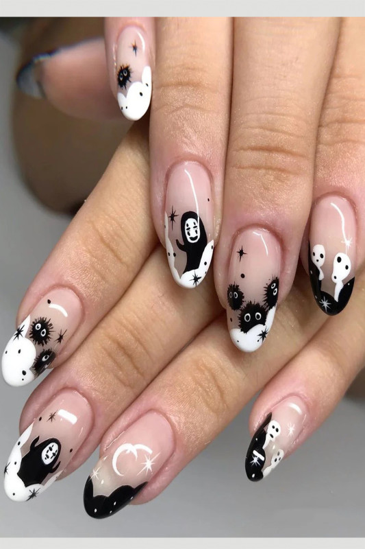 Halloween Fashion Round Wear-resistant Finished Press Nail Art