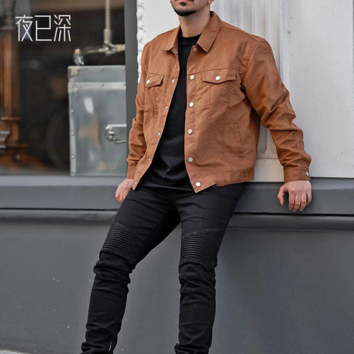 Men's Outerwear Solid Color Long Sleeve Single Breasted Men's Jacket