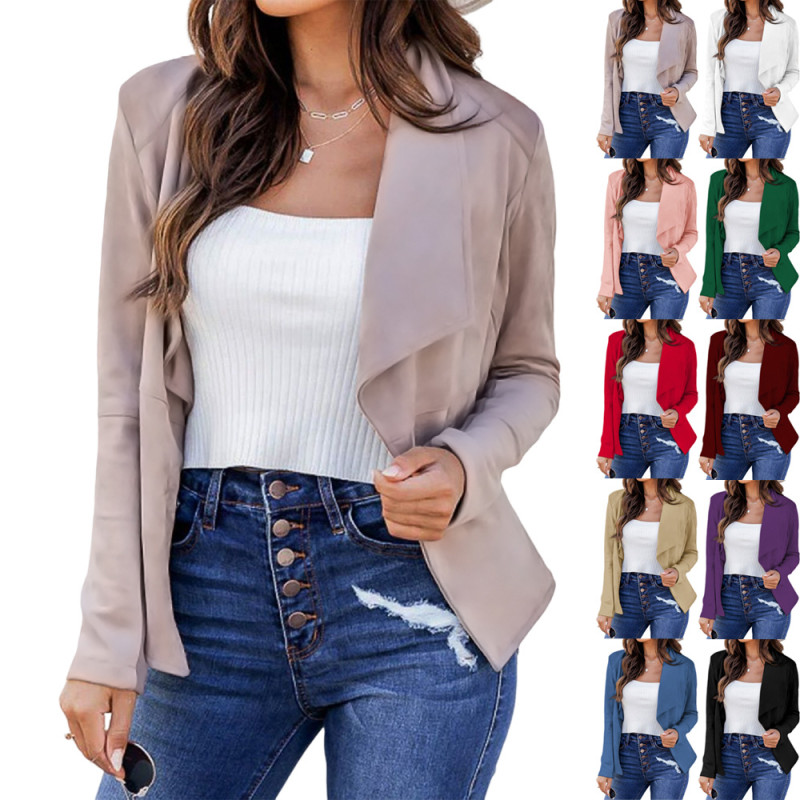 Fashion Solid Color Casual Lapel Small Blazer