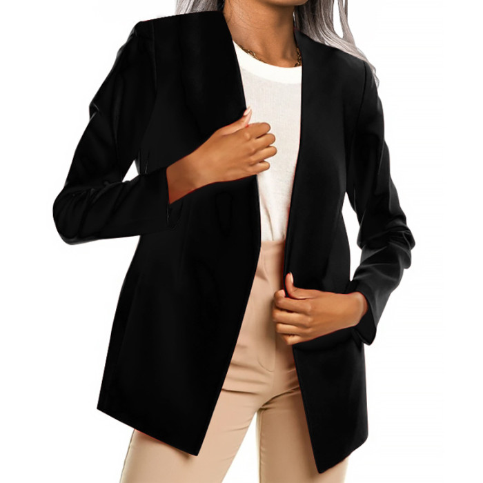 Women's Casual Long Sleeve Temperament Solid Color  Blazers