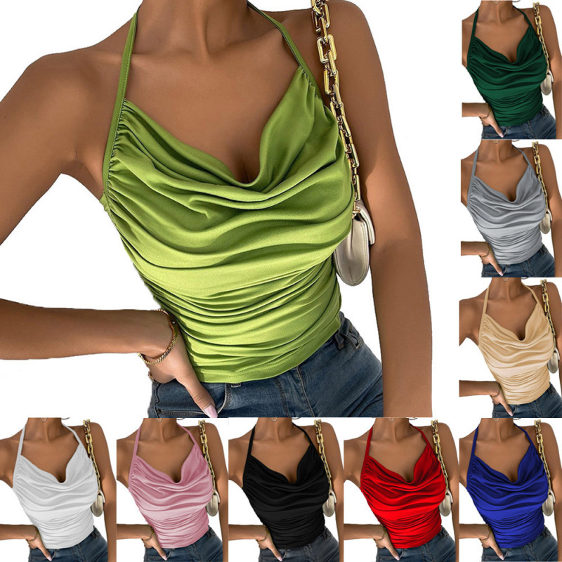 Fashion Sexy Sleeveless Solid Color V-Neck Camisole Top