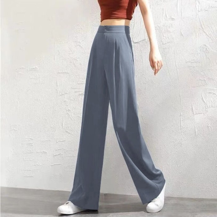 Wide Leg High Waist Loose Slim Fit Casual Mopping  Pants