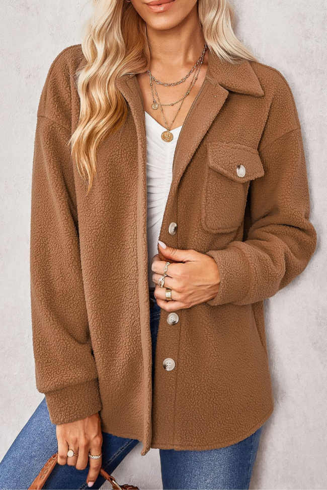 Long Sleeve Printed Button Jackets