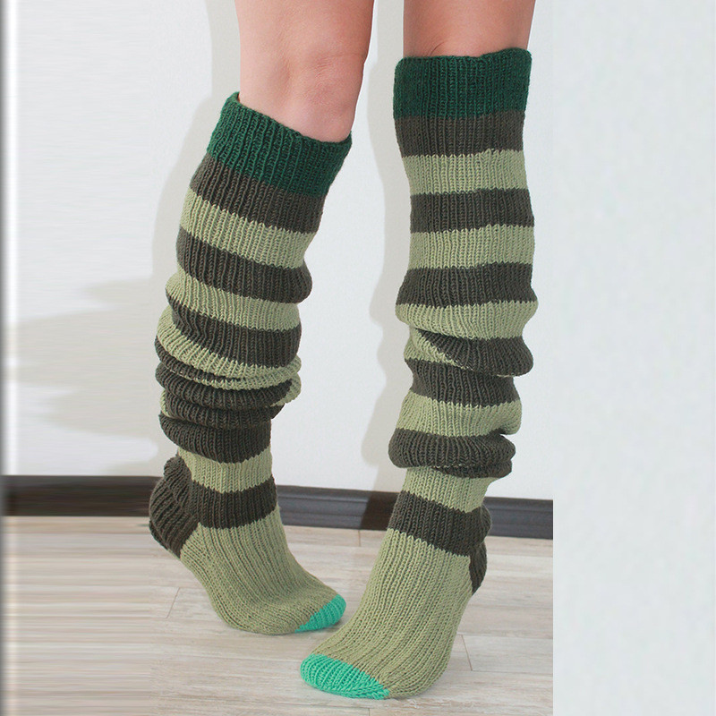 Fashion Y2K Striped Long Tube Over Knee Knit Socks