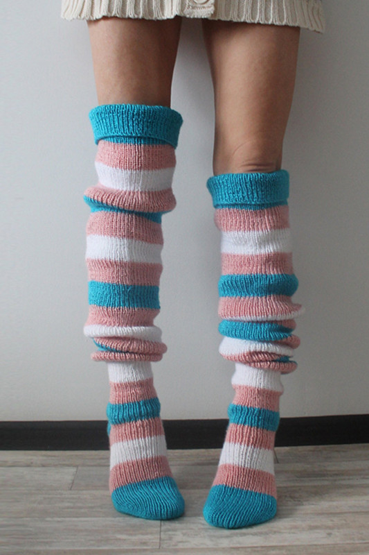 Fashion Y2K Striped Long Tube Over Knee Knit Socks