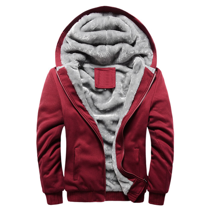 Men's Casual Thickened Warm Fleece Zipper Street Jacket