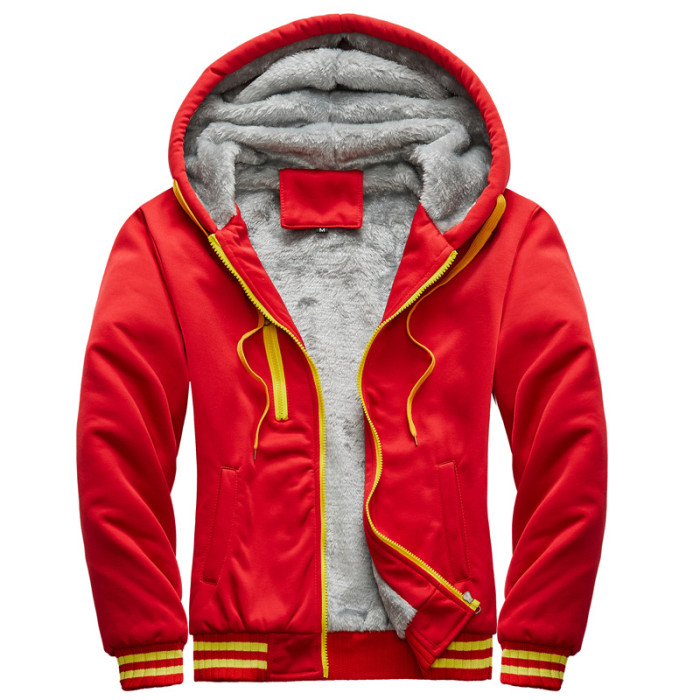 Men's Casual Thickened Warm Fleece Zipper Street Jacket