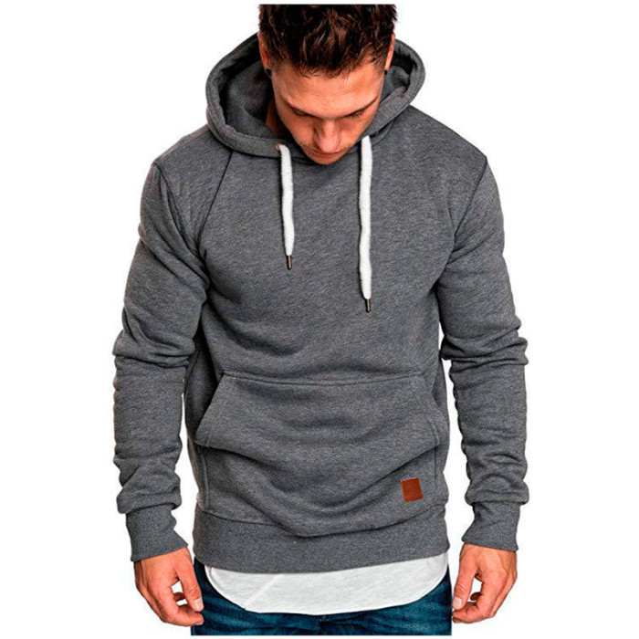 Fashion Long Sleeve Casual Top Solid Color Boys Hoodie