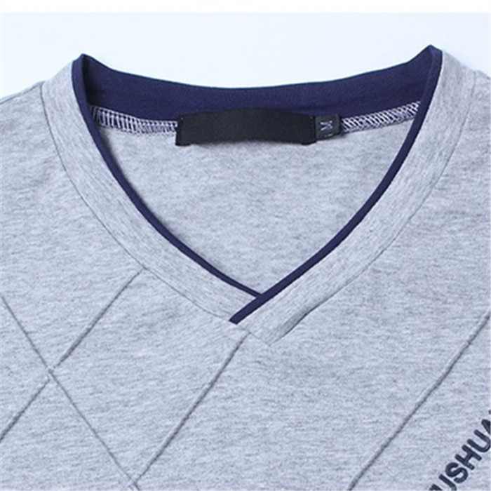Men's Casual Fashion Slim V-Neck Fitness Harajuku Street T-Shirt Top