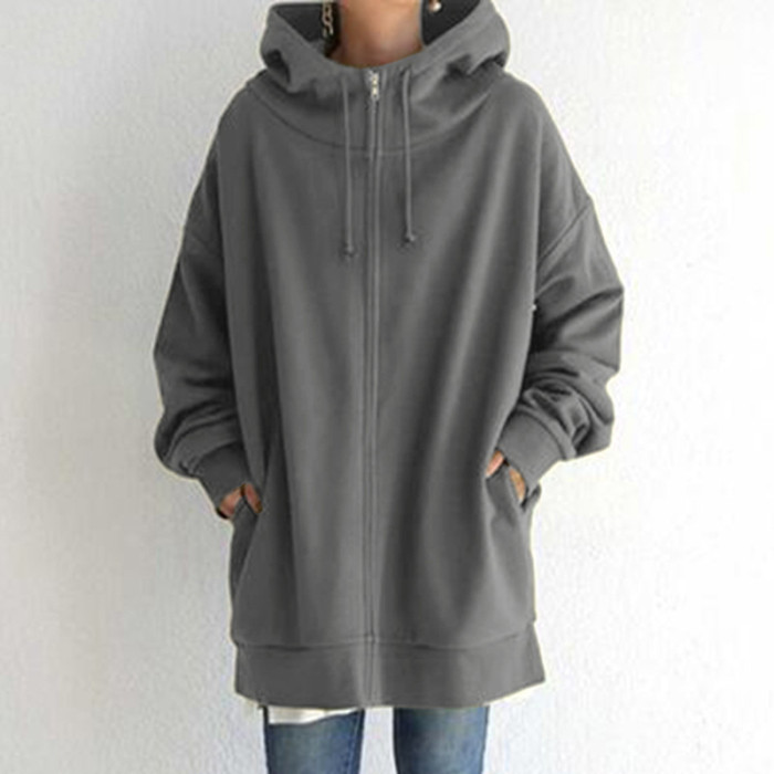 Fashion Warm Zip Harajuku Casual Jacket Elegant Fleece Sweatshirt Hoodies