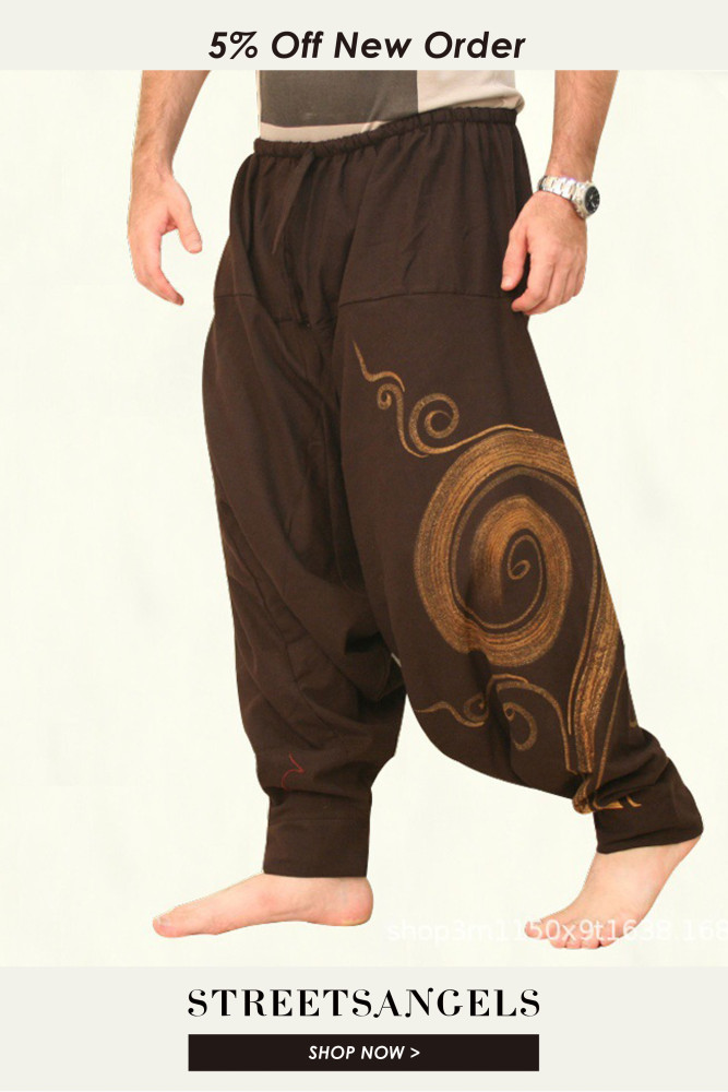 Men's Casual Stretch Loose Hippie Loose Boho Pants