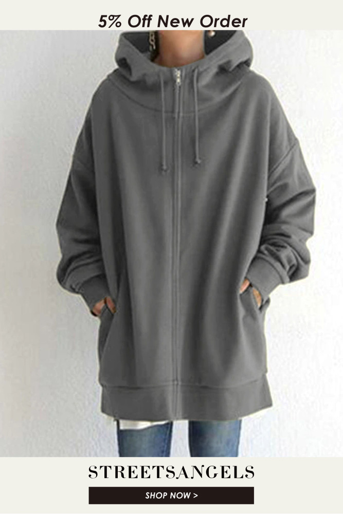 Fashion Warm Zip Harajuku Casual Jacket Elegant Fleece Sweatshirt Hoodies