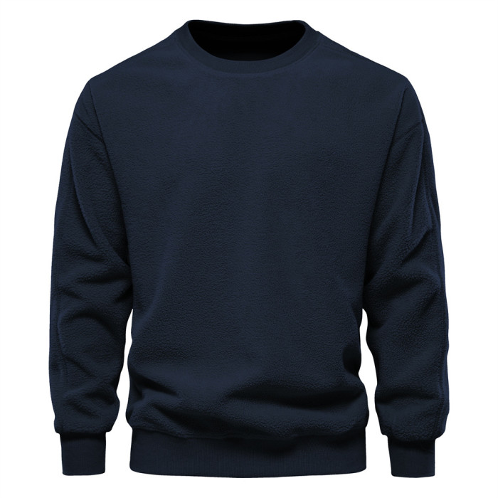 Men's Solid Color Loose Lamb Wool Thickened Fashion Warm Sweatshirts