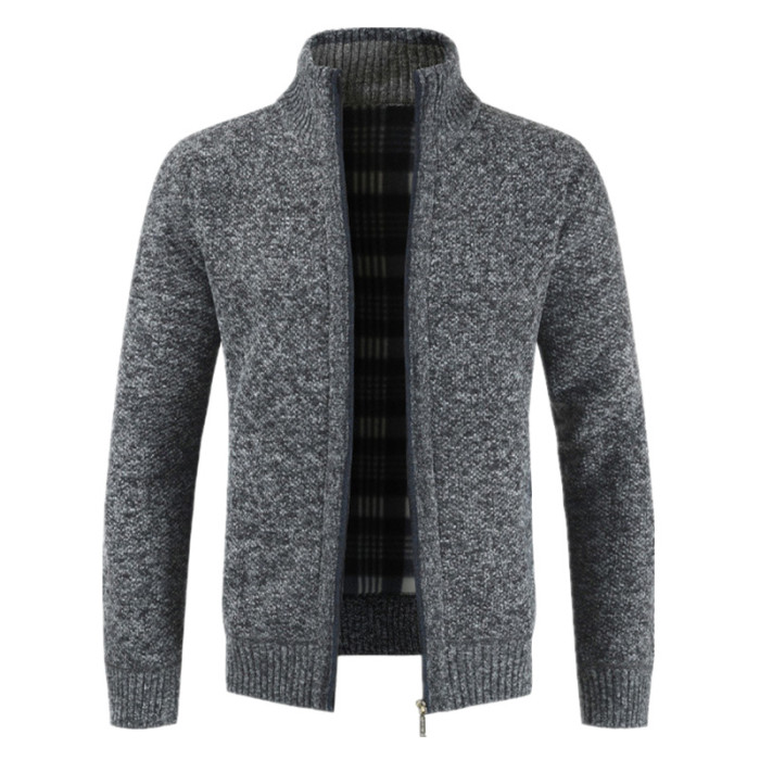 Men's Fashion Slim Stand Collar Cotton Thickened Thermal Jacket Outerwear