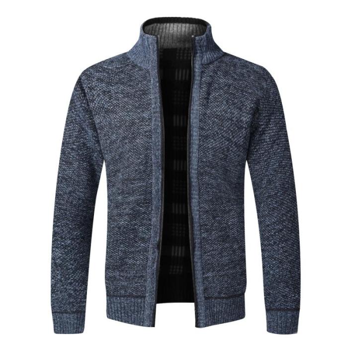 Men's Fashion Slim Stand Collar Cotton Thickened Thermal Jacket Outerwear