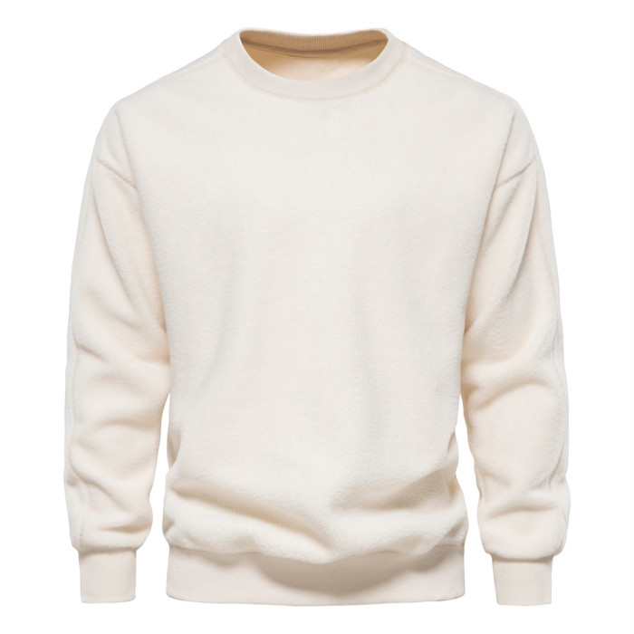 Men's Solid Color Loose Lamb Wool Thickened Fashion Warm Sweatshirts
