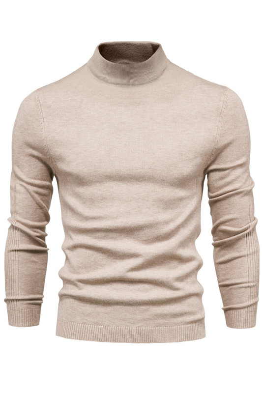 Winter Men's Turtleneck Warm Slim Solid Color Casual  Sweater