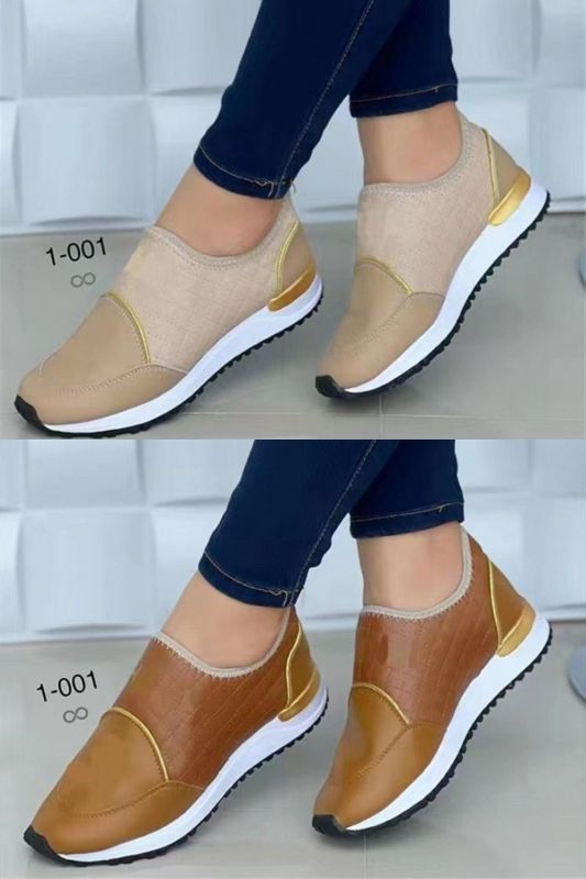 Women Comfortable Casual Solid Color Slip-On Sneakers