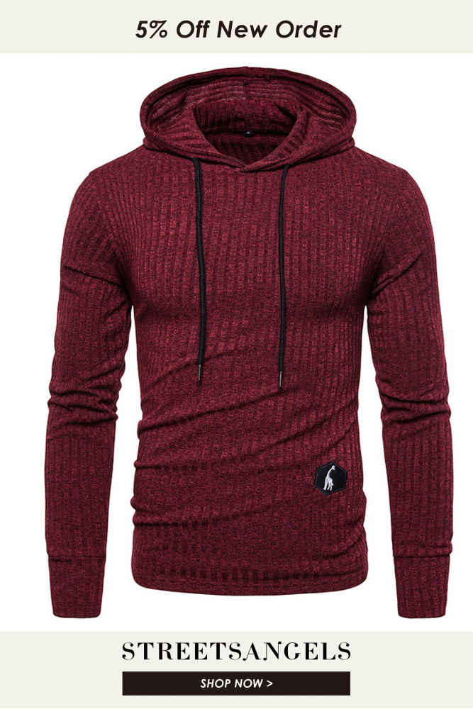 Fashion Solid Color Men's Casual Street High Quality Sports Hoodie