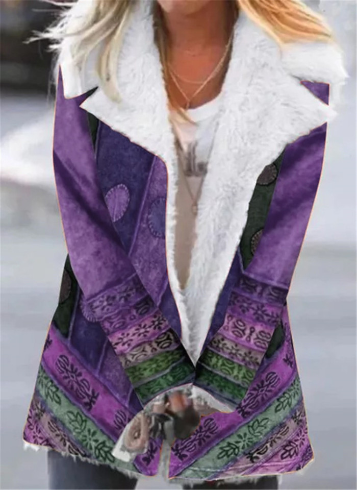 Fleece Thickening Warm Fashion Lapel Women's Coat Jacket