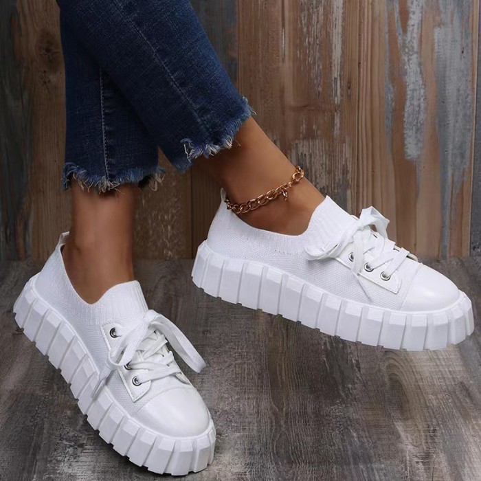 Women Comfortable Lace-up Non-slip Casual Sneakers