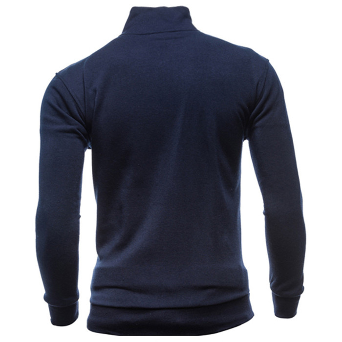 Men's Standing Collar Sports Wool Zip Slim Slim Fashion Sweater Sweatshirts