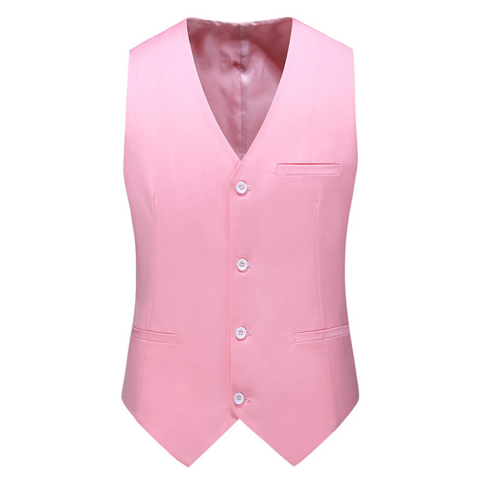 Men's Fashion Casual High Quality Solid Color Single Breasted Suit Vest