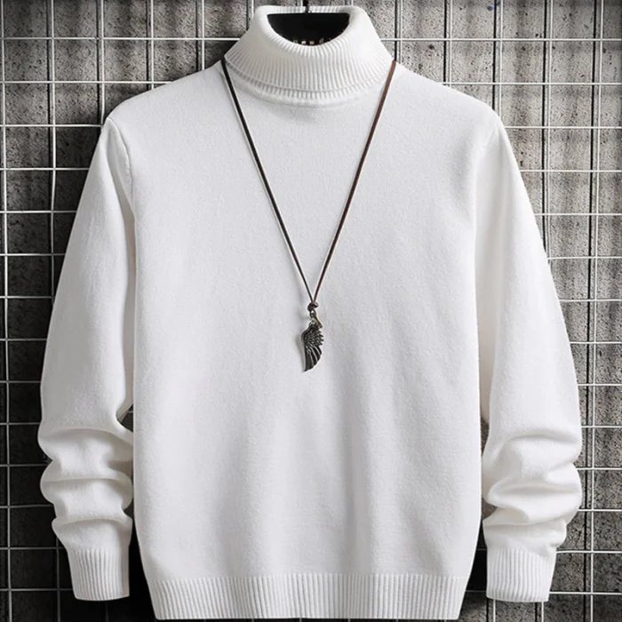 Men's Turtleneck Long Sleeve Solid Color Slim Slim Casual Sweater