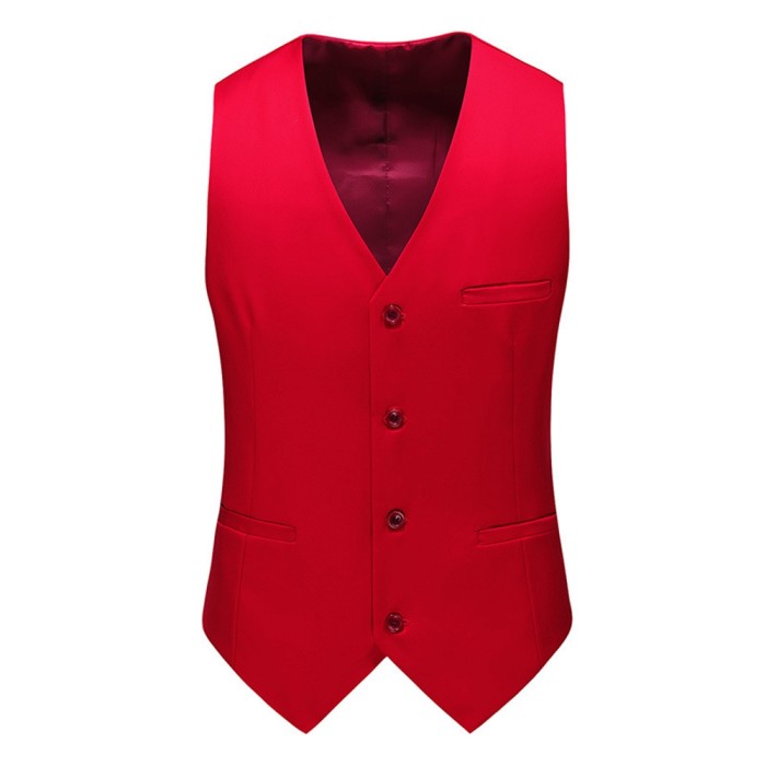 Men's Fashion Casual High Quality Solid Color Single Breasted Suit Vest