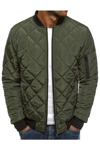 Men's Fashion Windproof Loose Casual Solid Color Warm Zipper Jacket Outerwear