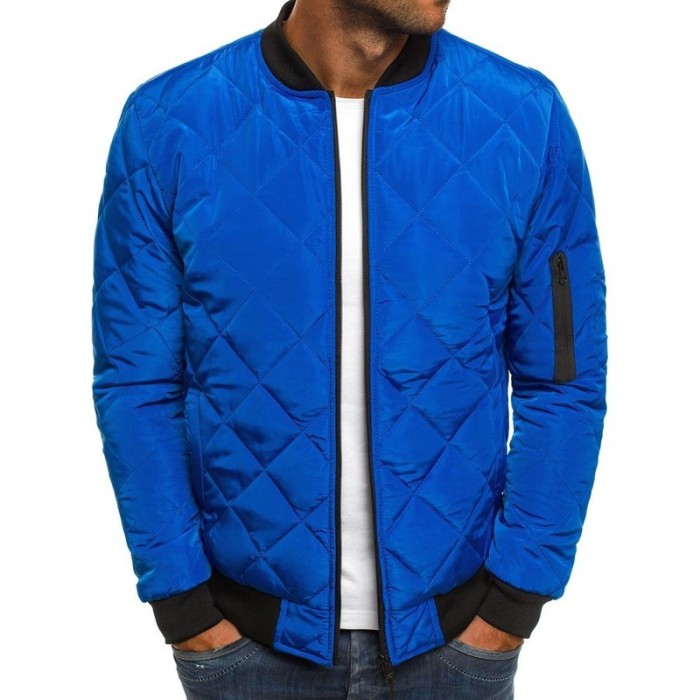 Men's Fashion Windproof Loose Casual Solid Color Warm Zipper Jacket Outerwear